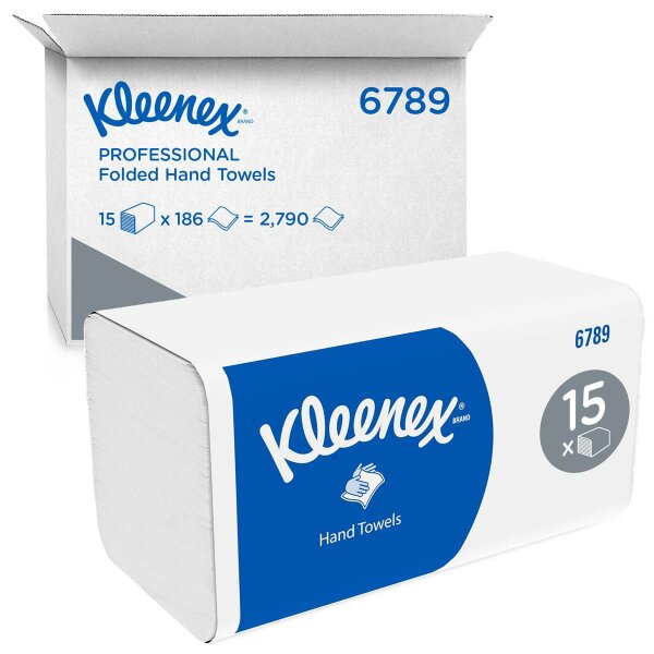 Kleenex Ultra Handt&uuml;cher, klein, 21,7 x 21 cm, hochwei&szlig;, interfold, 15x186 St&uuml;ck